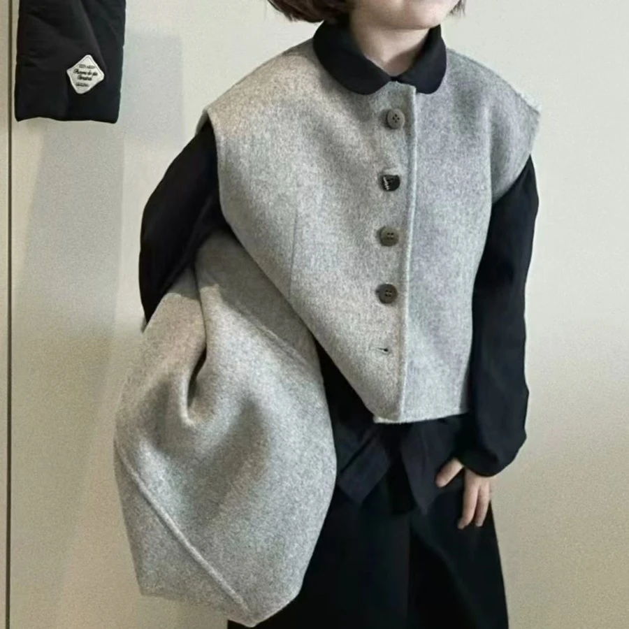 外套衬衫套装上衣衬衣长袖时尚黑色百搭简约经典纯色儿童亲子秋冬