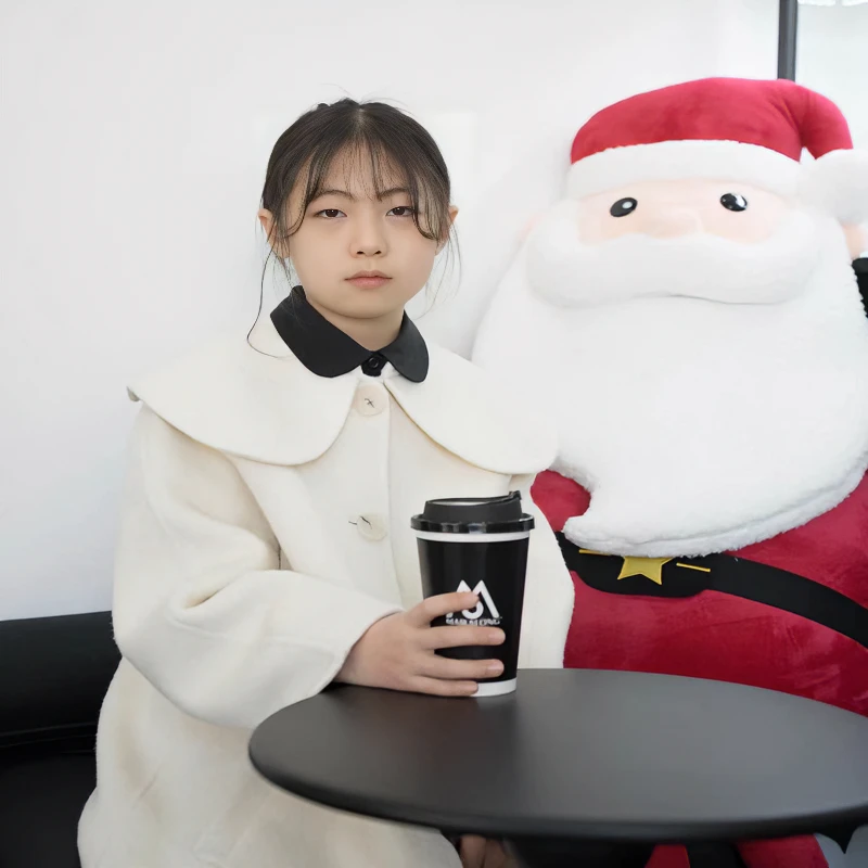 FLOURISHING CAT|韩系儿童长款时尚新款冬季保暖双面加厚羊毛大衣