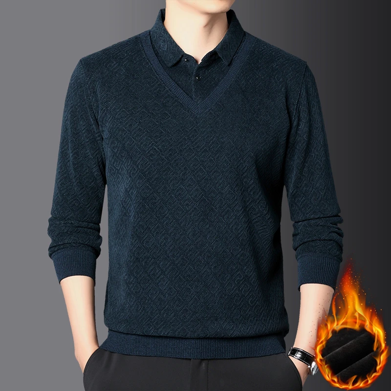 雅鹿优选卫衣上衣男士长袖休闲翻领秋冬季加绒保暖百搭宽松打底衫