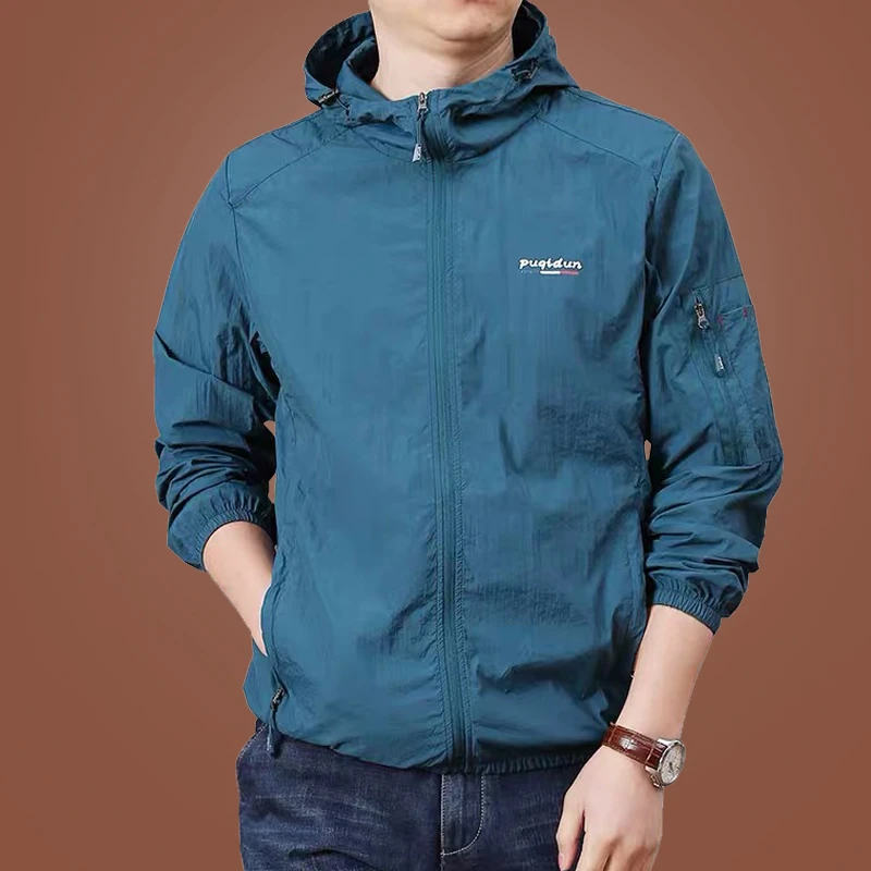 防晒衣男夏季薄款2024连帽新款薄透气休闲速干防晒服外套