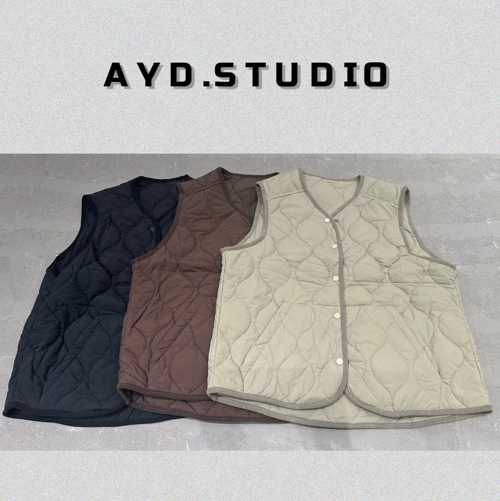 AYD.STUDIO简约菱形格加棉马甲3082
