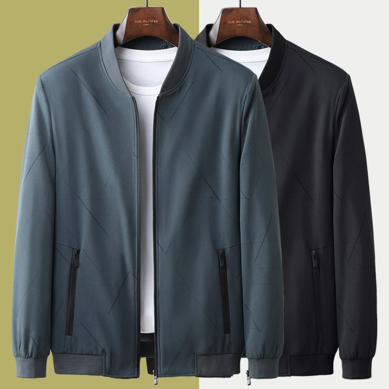 新款春秋季中老年爸爸夹克高档商务休闲男秋款棒球服运动外套男装