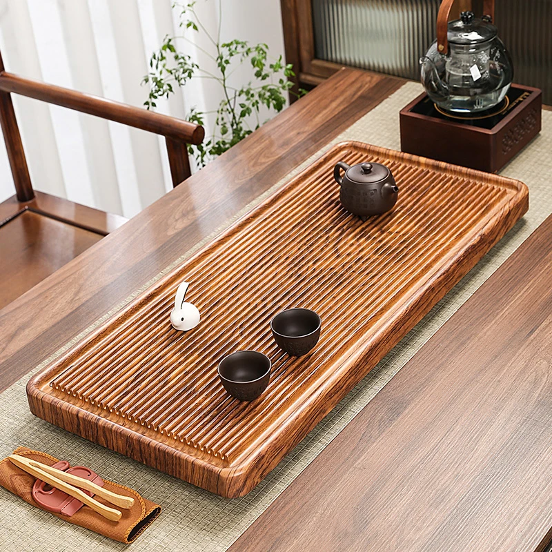 中式简约家用办公室实木花梨木纹茶盘长方形电木茶台排水茶海茶托
