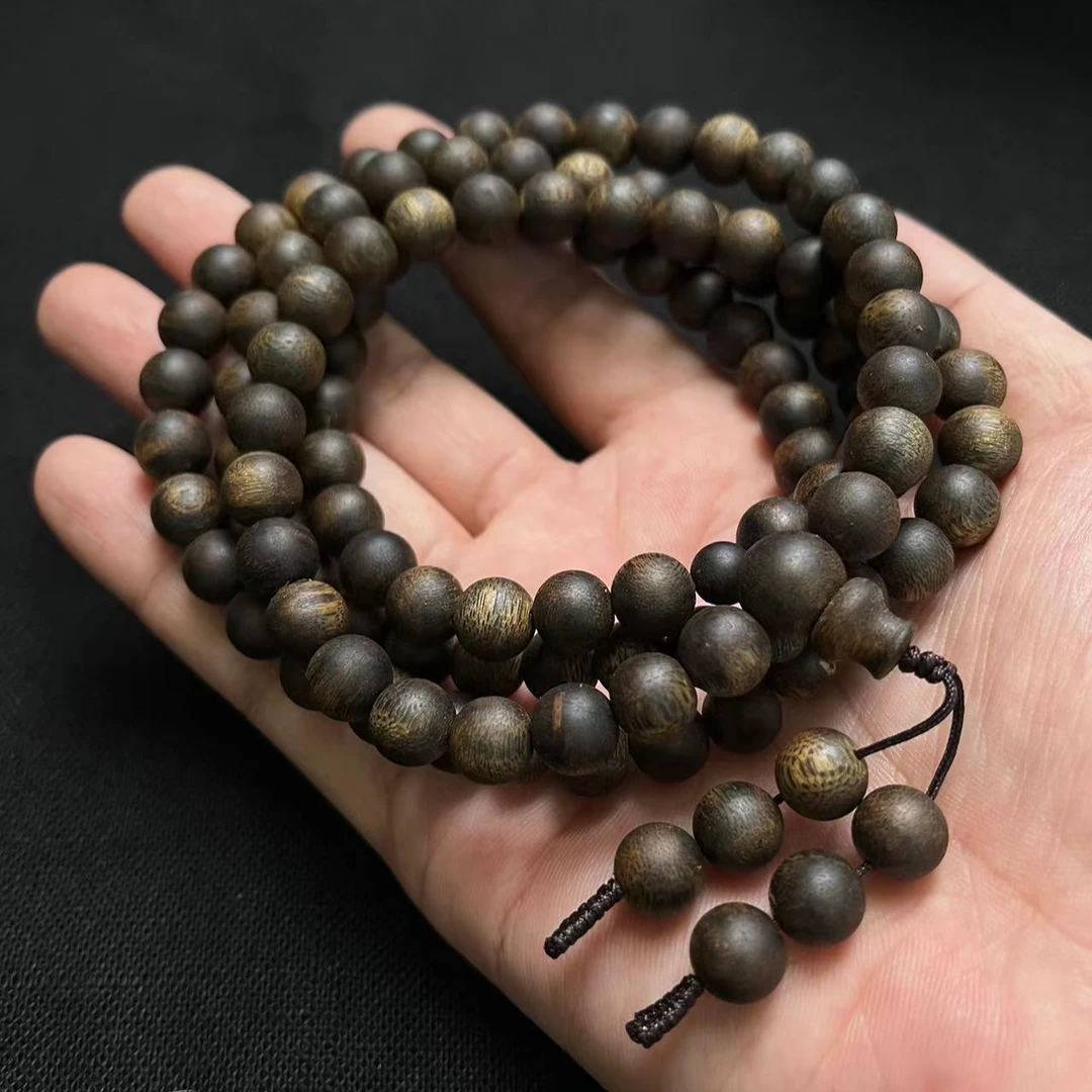 精·0.75cm沉水级奇楠老树透顶绿一代苗108颗，28克奇楠沉香收藏