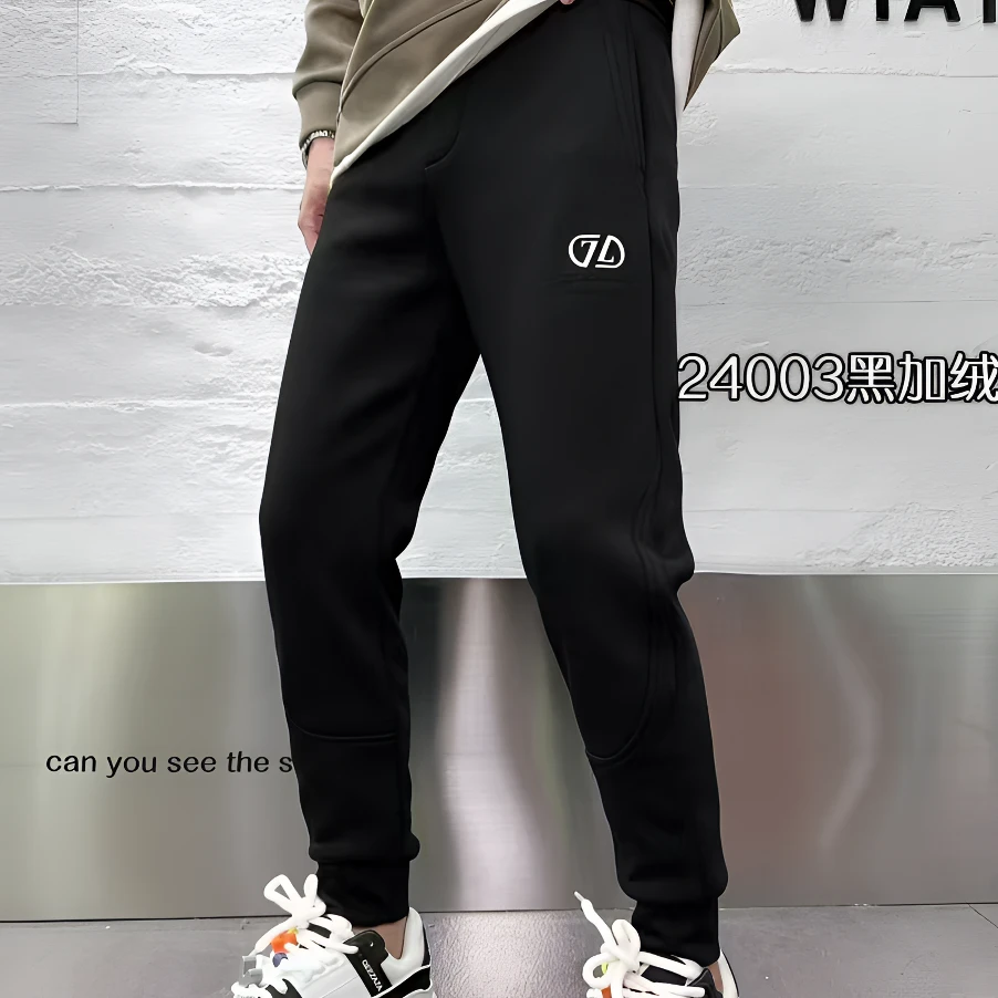 秋冬加绒弹力百搭一条过冬休闲卫裤男士针织时尚保暖24003