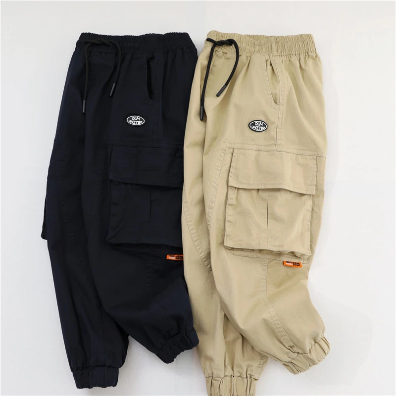 D04UA2SP73儿童裤子春秋款2025年男童梭织休闲工装裤百搭束脚长裤