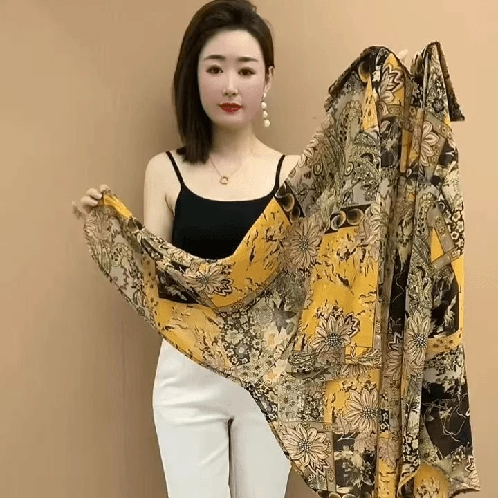 中年妈妈装夏季大码宽松衬衫2024新款时尚碎花气质减龄披肩女