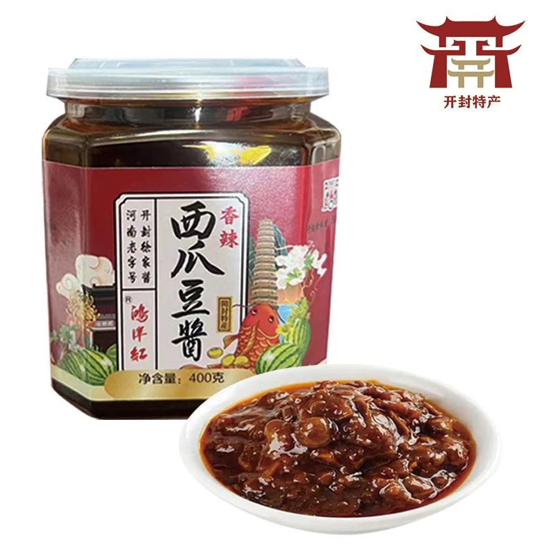 河南非遗小吃西瓜豆酱开封特产香辣秘制酱豆子拌面夹馍炖肉必备