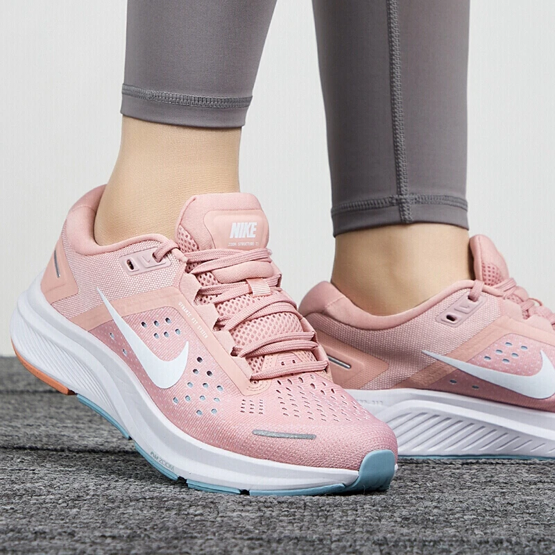 NIKE耐克Zoom Structure23飞马女子粉蓝网面低帮跑步鞋CZ6721-601