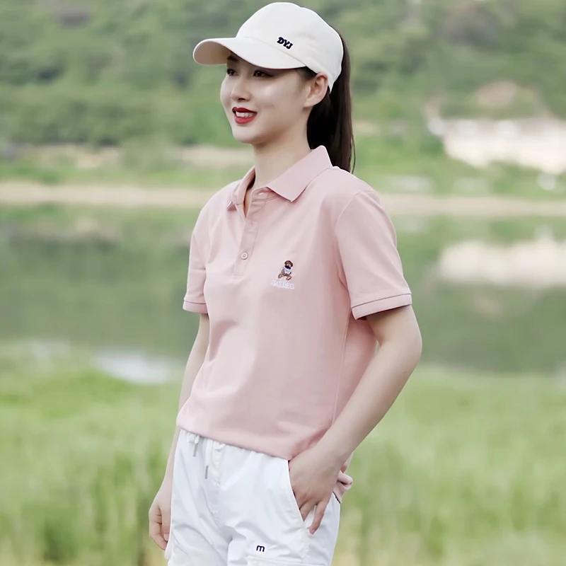 休闲潮牌POLO衫女夏季薄款2025新款翻领上衣男女士同款短袖t恤潮