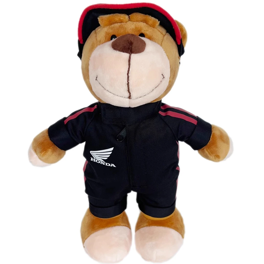 车标定制新款赛车服熊本田摩托可爱布娃娃泰迪熊玩偶毛绒玩具公仔