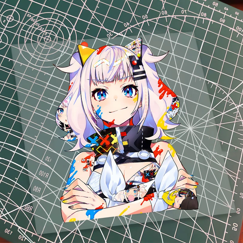 个性车贴防水网红贴纸二次元动漫p站美少女手机电脑划痕贴玻璃贴