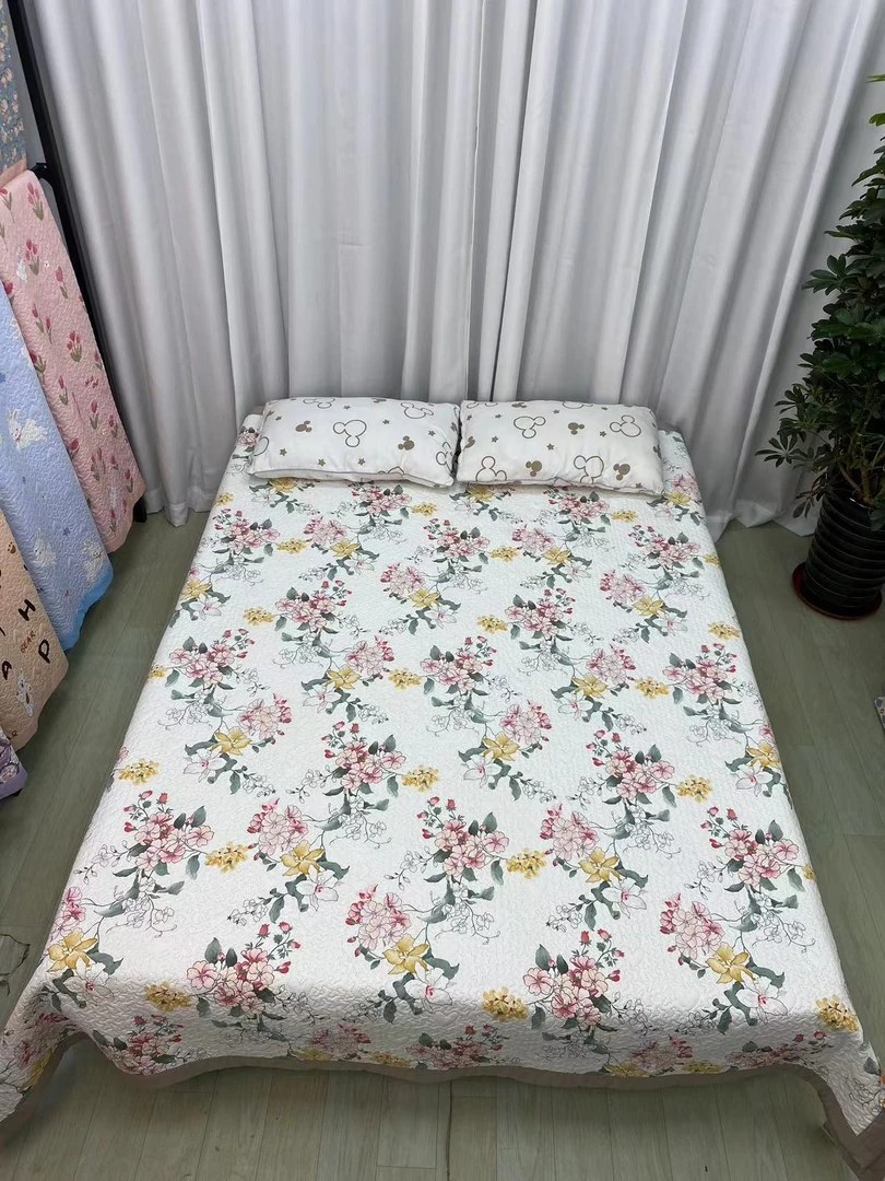 【山茶花】床盖多功能大床透气榻榻米床单加厚夹棉