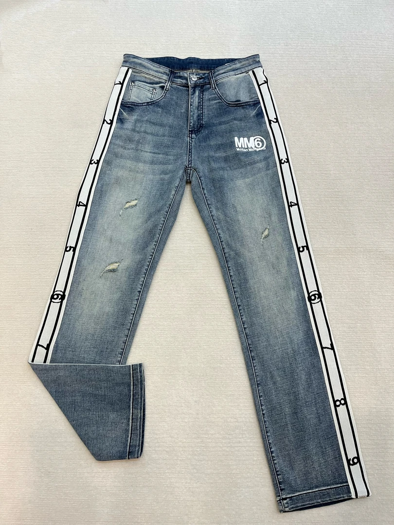 【直筒】2025夏季男士小直筒重工艺水洗牛仔裤欧货时尚潮流25010