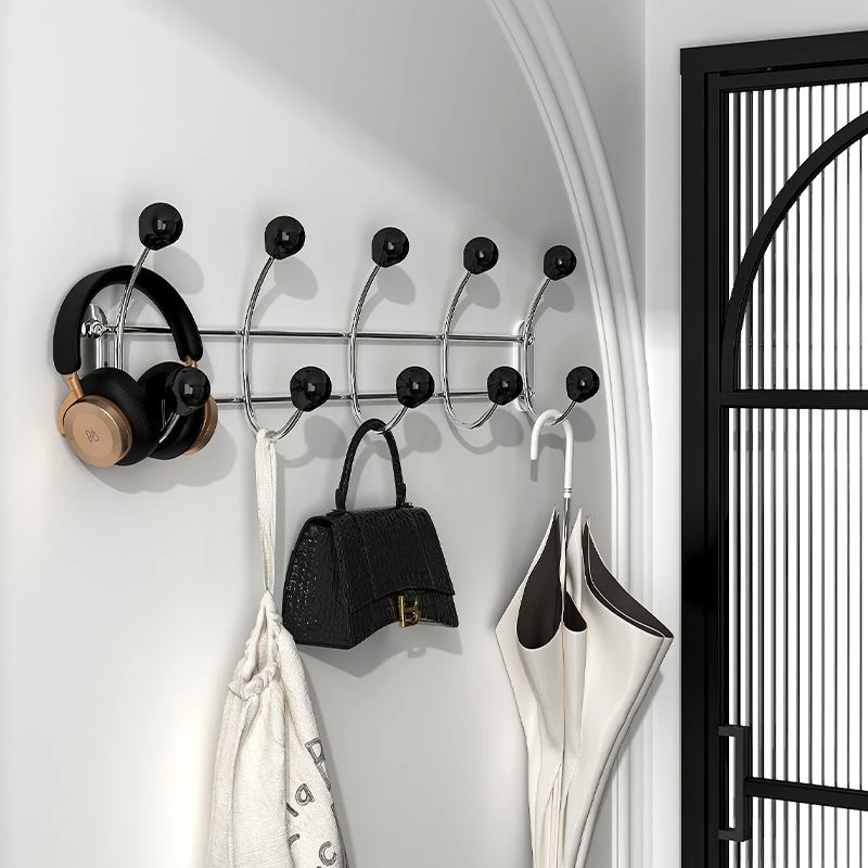 联排挂钩 墙上门口玄关钥匙壁挂门后衣服挂联排置物架