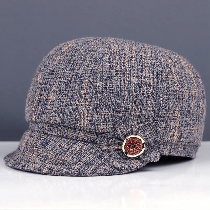 中老年帽子女春秋鸭舌遮阳帽老年人透气奶奶棉麻太阳帽妈妈休闲布