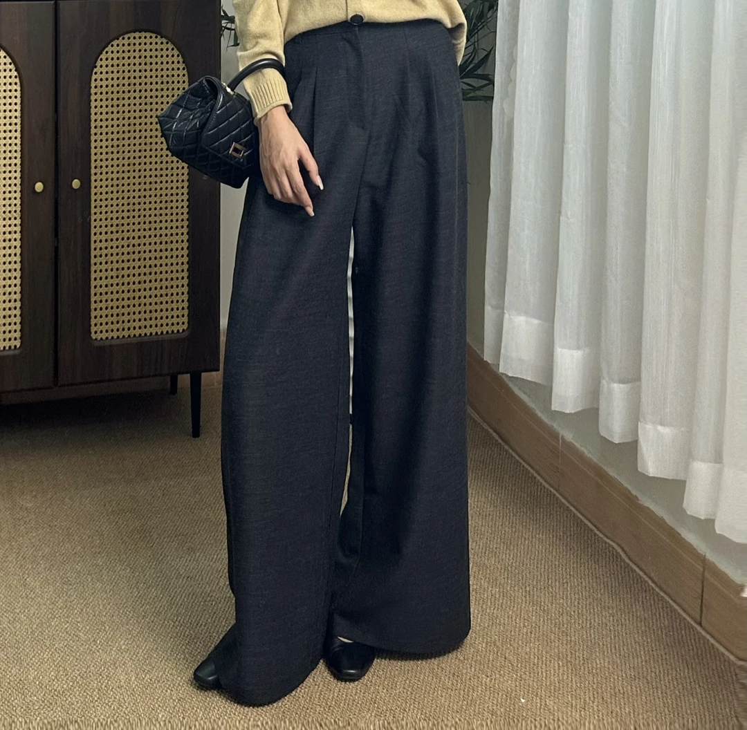 阔腿西裤气质秋冬高腰简约