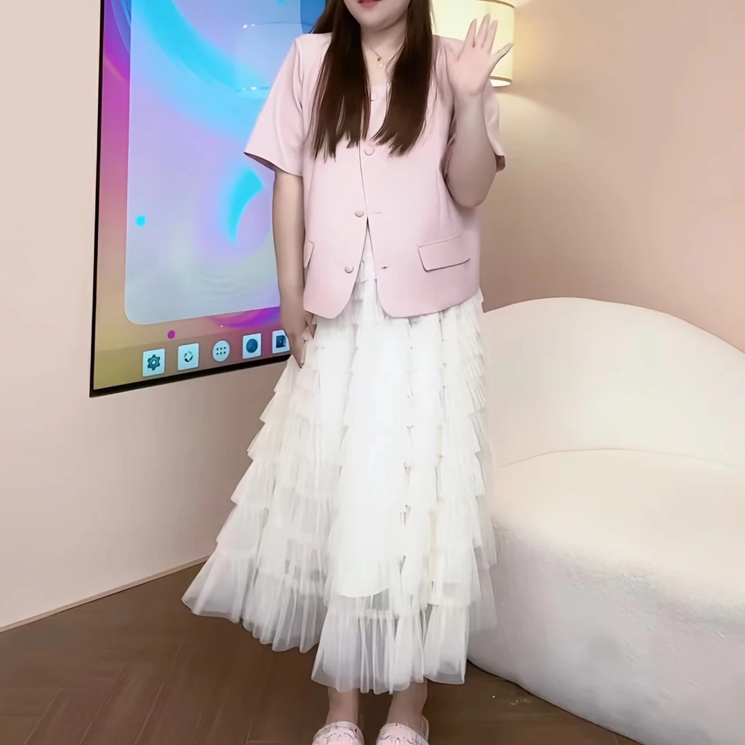 南岛风大码女装新款时尚女小香粉色甜美上衣YY888