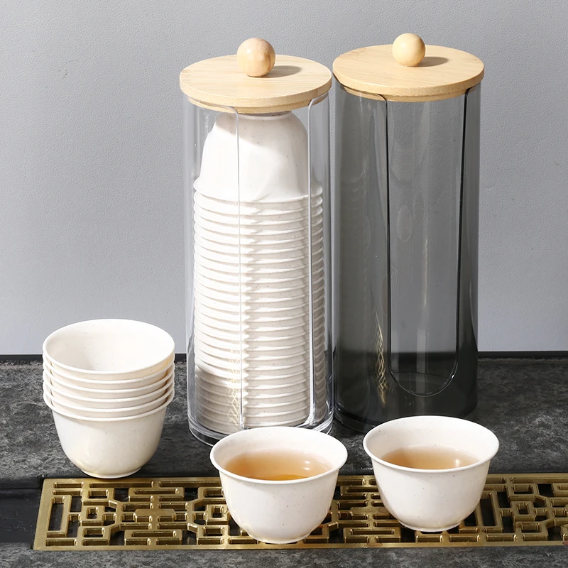 高档一次性功夫茶杯茶具家用品茗杯待客喝茶杯子户外便携稻壳泡茶