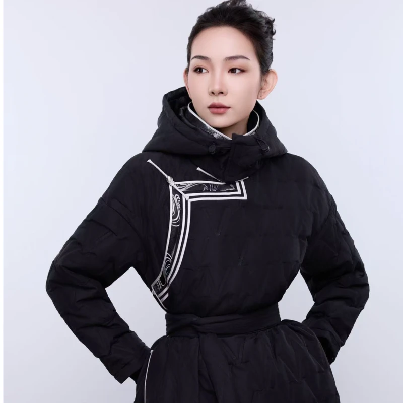 【阿泯娜】M247007/WM247007棉服新款情侣版 中长款薄棉服