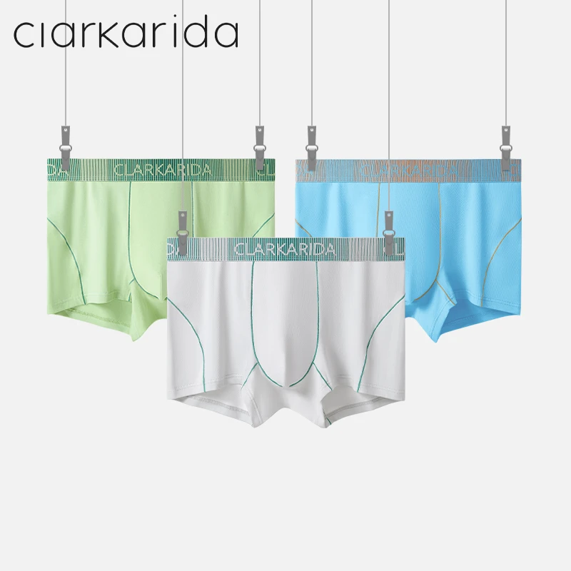 Clarkarida/卡恩男士内裤男生棉春季薄款透气平角裤抑菌棉裆四角