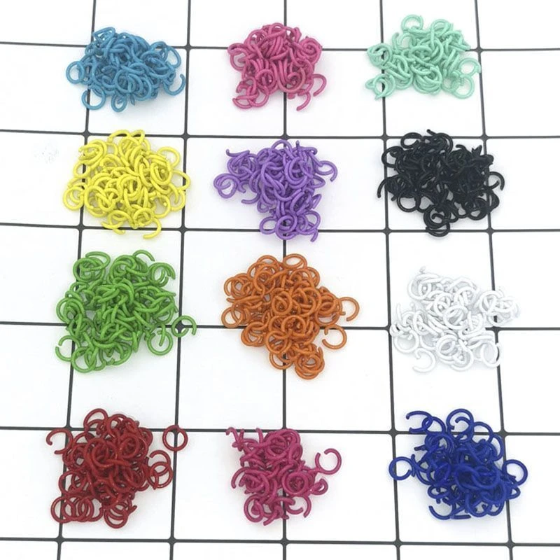 批发彩色烤漆开口圈多色平口圈钥匙扣连接圈diy手工饰品配件材料