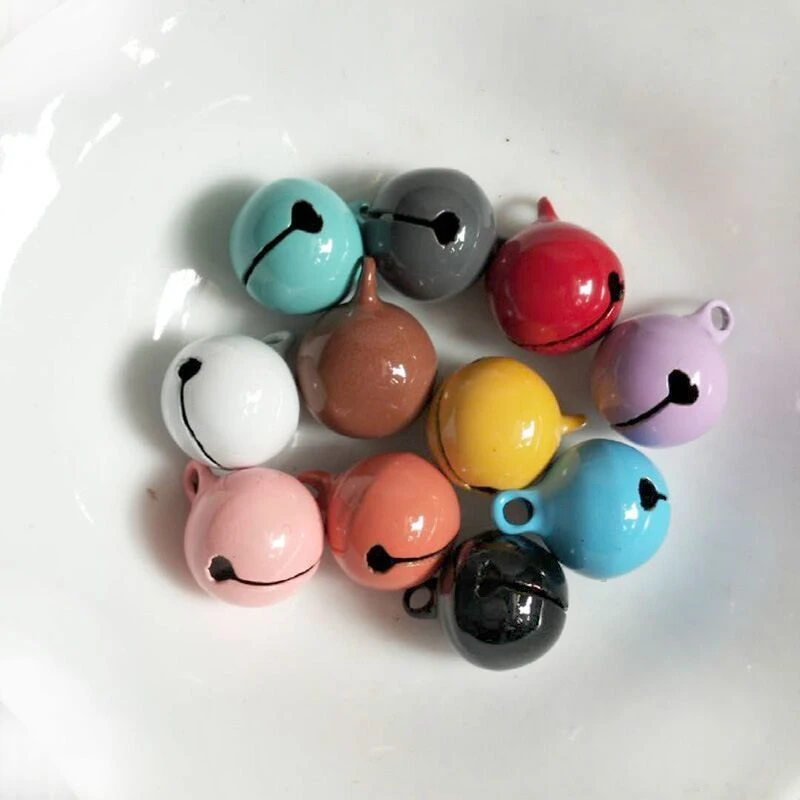 宠物铃铛彩色烤漆颜色金属钥匙扣配件大红色搭配手工铃铛diy色彩