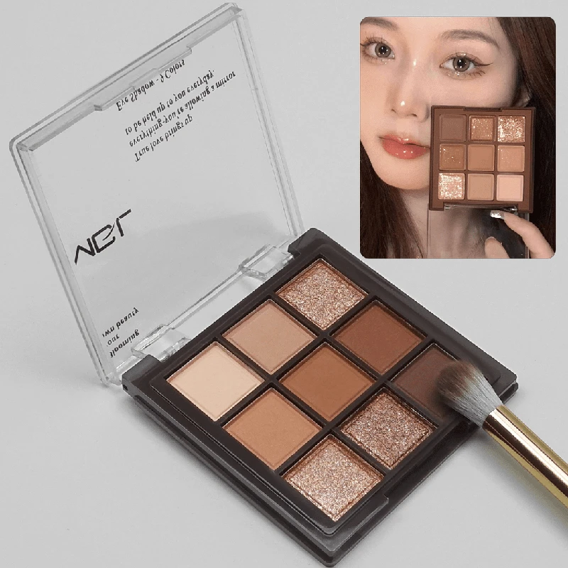 学生党大地色眼影盘直播间同款夏日精选哑光便携初学新手日常眼影