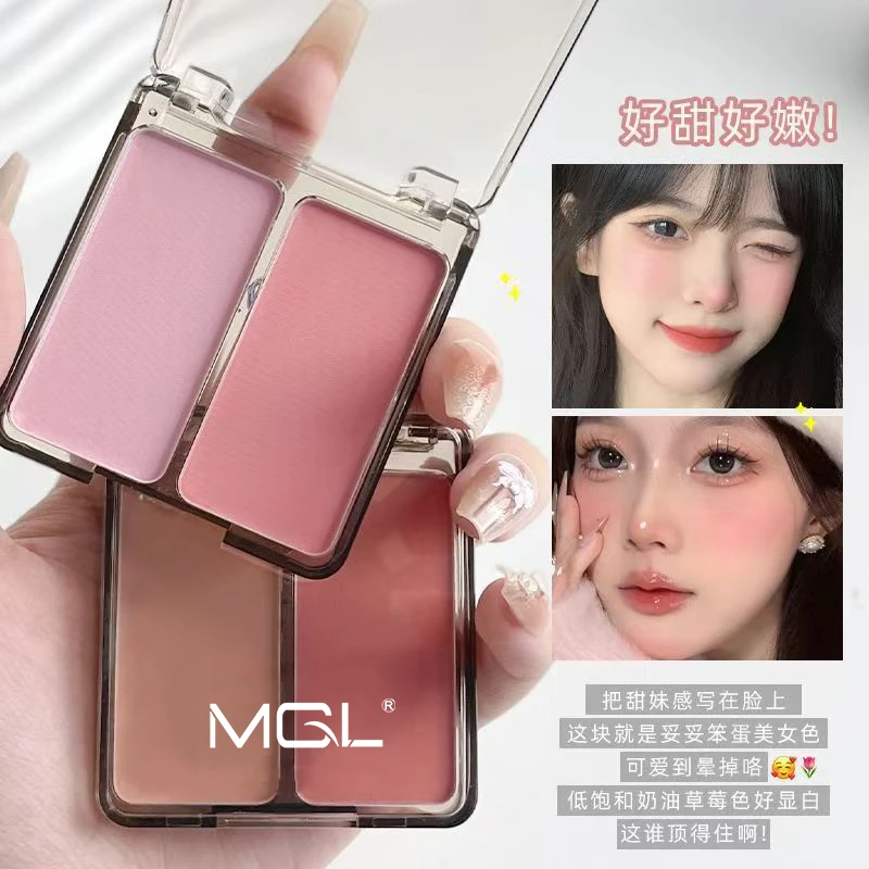 初学者2024年新款花仙子双色胭脂腮红纯欲蜜桃哑光日常显白防水