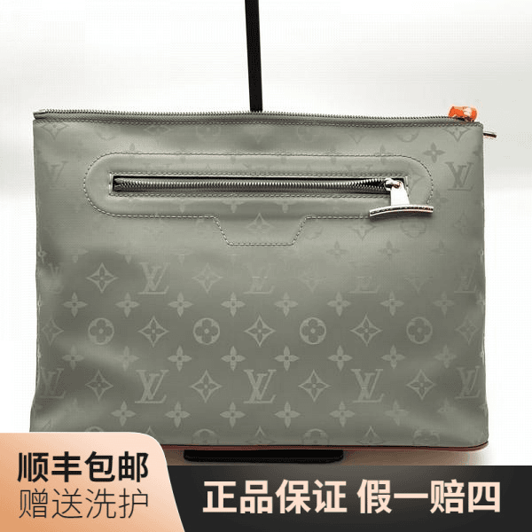 95新 LouisVuitton/路易威登 LV镭射老花手拿包/10017547二奢男包