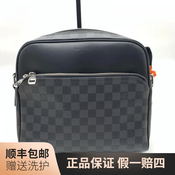 99新 LouisVuitton/路易威登 LV黑棋盘格记者包（小）/10017780二奢