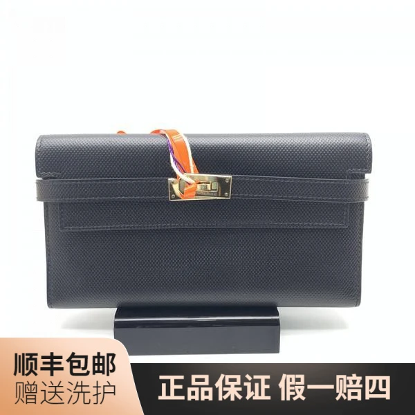 95新 Hermes/爱马仕 爱马仕 黑色kelly长款钱包/10015931钱包卡包