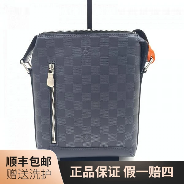 99新 LouisVuitton/路易威登 LV蓝棋盘格压印斜挎包（小）/10017861