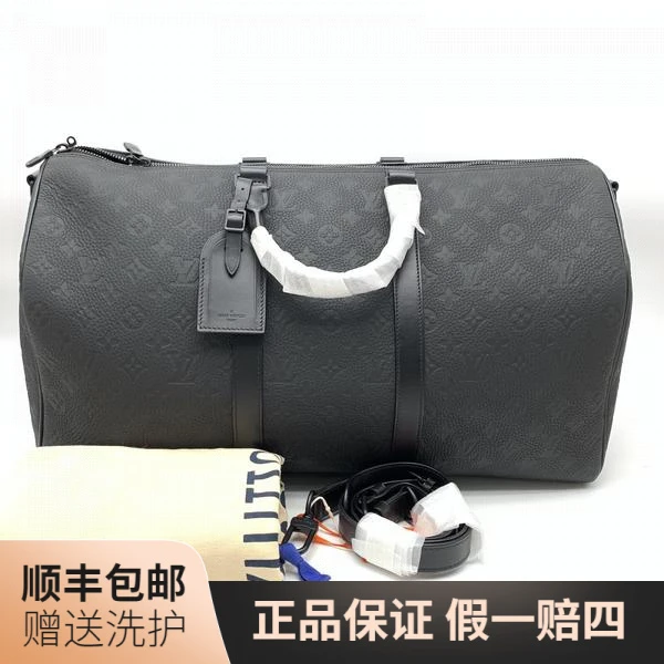 99新 LouisVuitton/路易威登 LV黑老花压印KP50旅行袋/10017582