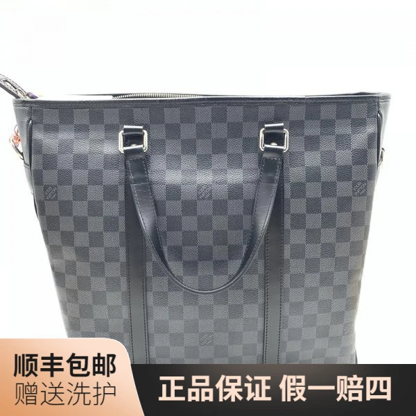 95新 LouisVuitton/路易威登 LV黑棋盘格托特包（大）/10016466男包