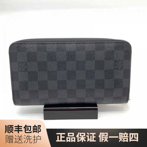 95新 LouisVuitton/路易威登 LV 黑棋盘格长款拉链钱包/10017558