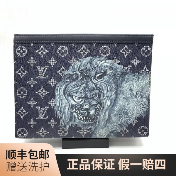 95新 LouisVuitton/路易威登 LV蓝老花动物园洗漱包/10018010男包