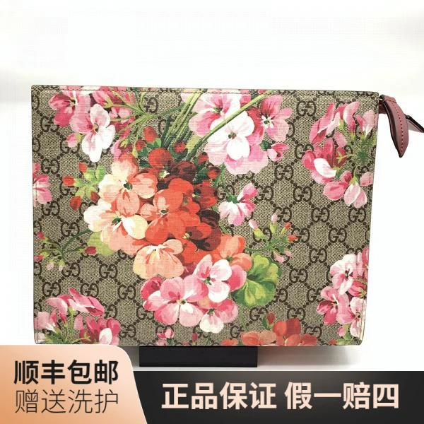 99新 GUCCI/古驰 古驰红花卉款洗漱包/10018291奢侈二奢时尚 百搭