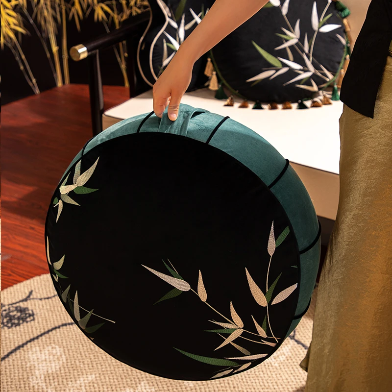 坐墩中式客厅沙发脚垫榻榻米圆形蒲团垫懒人沙发脚踏家用地毯坐垫