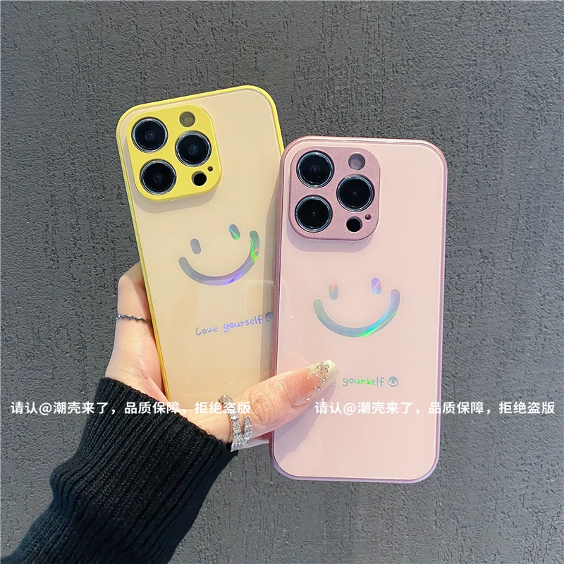 烫金玻璃壳适用苹果16/iphone/华为荣耀/OPPO/VIVO/小米手机壳潮