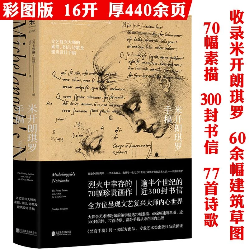 米开朗琪罗手稿450页西方艺术大师文艺复兴素描书信诗歌建筑书籍