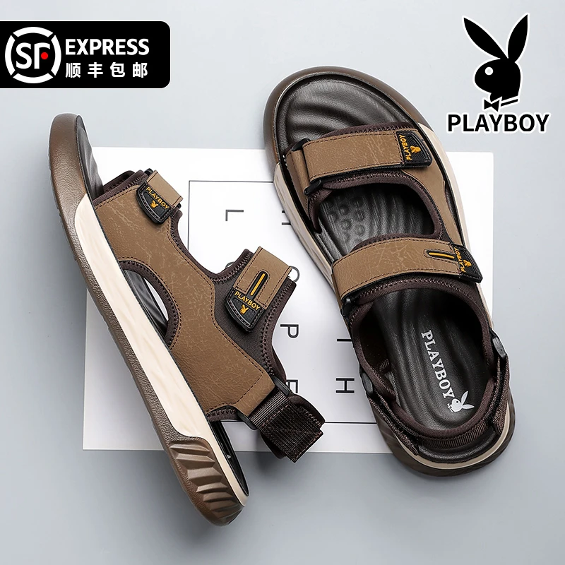 花花公子男鞋2025夏季新款透气凉鞋凉拖鞋软底外穿运动沙滩鞋0101