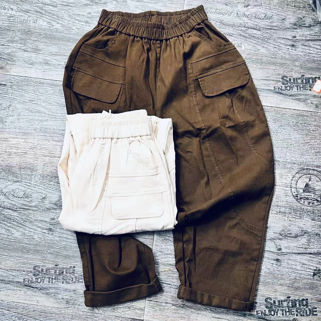 弹力水洗休闲裤#9718