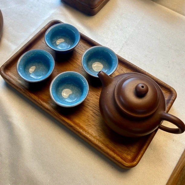 南美胡桃木整块原木干泡盘功夫茶具家用干泡小茶盘26*15*3