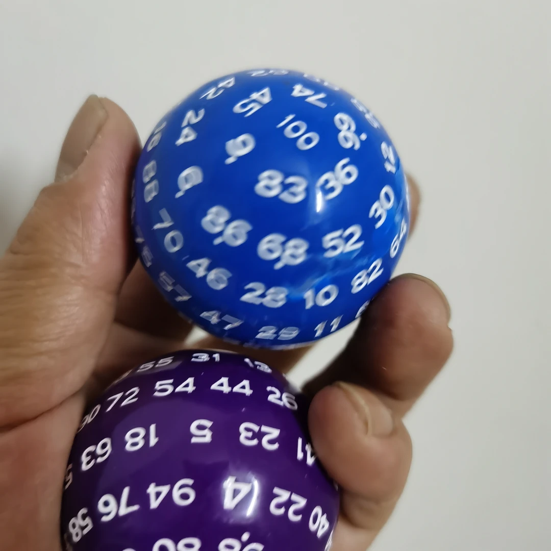 百面数字骰子1-100筛子投子数学多面体圆形桌游道具玩具教学礼品