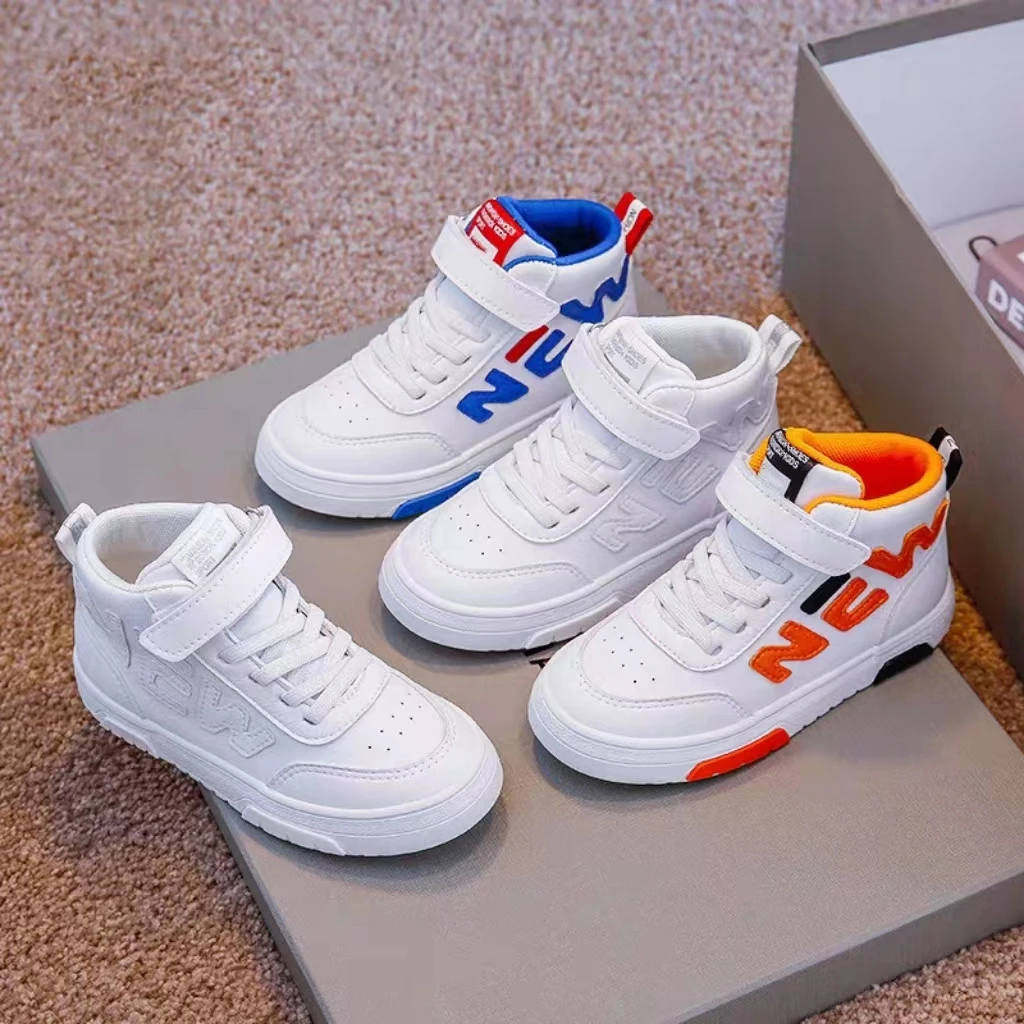 【0487】太阳家D-13春季单里软底休闲舒适儿童时尚百搭皮面中帮板鞋