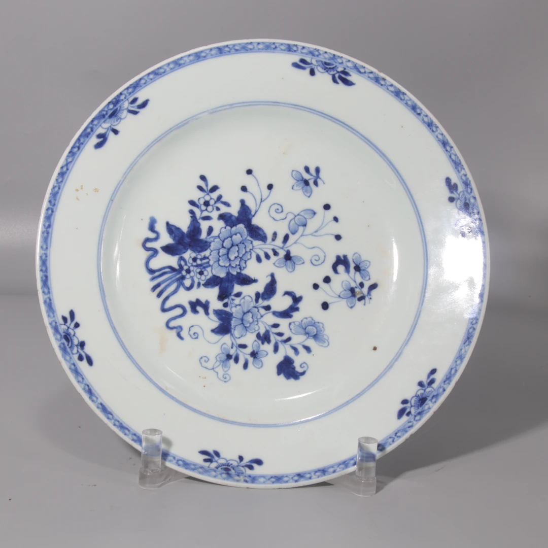 青花花卉盘  H312-042