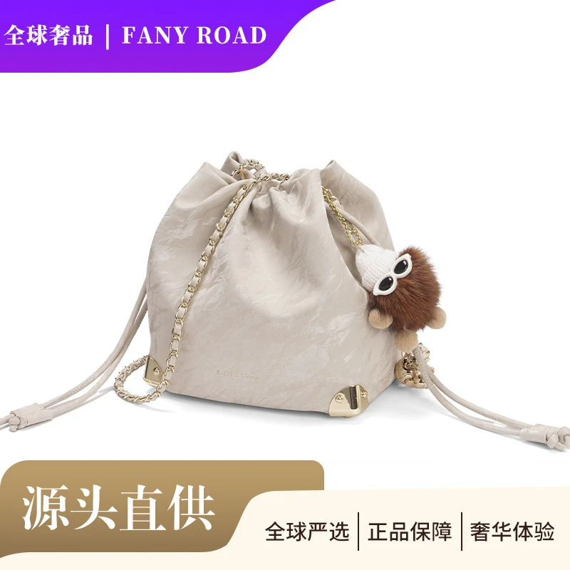 2024新款时尚经典轻奢高级感单肩斜跨女士包包FR248001米白色