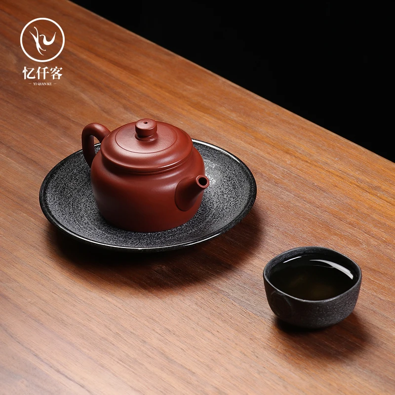 忆仟客乌金石干泡台茶盘家用小型日式壶承壶垫茶承紫砂茶托盘茶垫