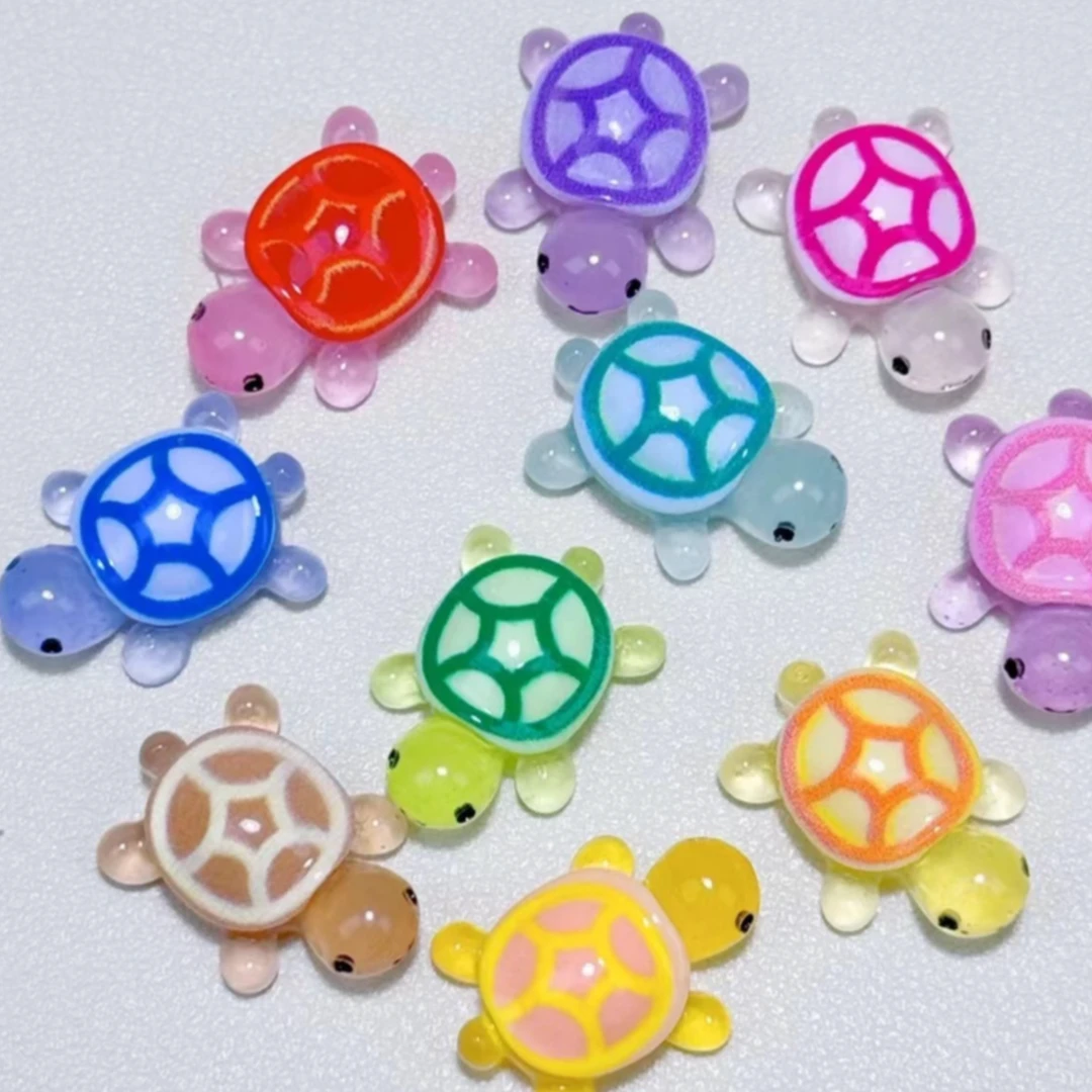 【直播拆小鼻噶】迷你夜光彩色小乌龟可爱好看树脂创意DIY配件玩具